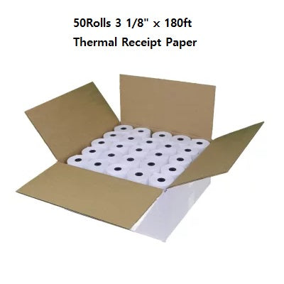 3-1/8'' 180FT 50 Rolls Thermal Paper Rolls